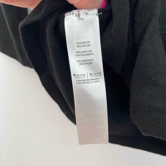 White House Black Market wrap around Style black sweater - Picture 7 of 8